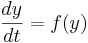  \frac{dy}{dt} = f(y) 
